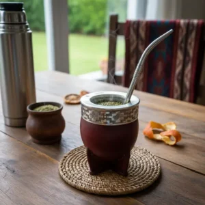MATE IMPERIAL CALABAZA + BOMBILLA P/LORO