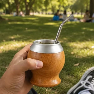 MATE TORPEDO ALGARROBO (VIROLA AC. INOX)+BOMBILLA P/LORO