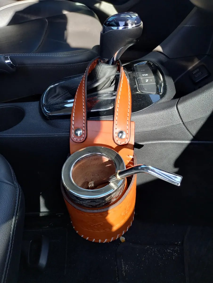 PORTA MATE CUERO VACUNO